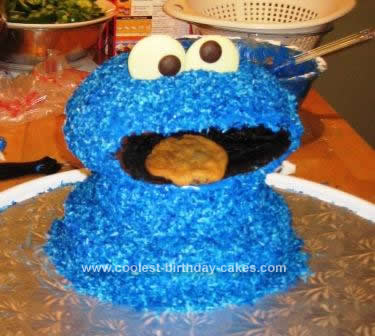Homemade Cookie Monster Cake Design
