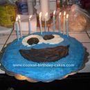 Homemade Cookie Monster Cookie Birthday Cake