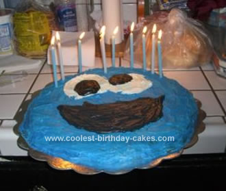 Homemade Cookie Monster Cookie Birthday Cake