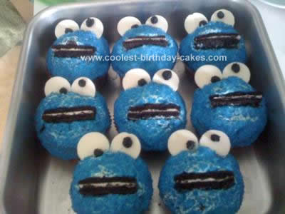 Homemade Cookie Monster Cupcakes