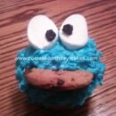 Homemade  Cookie Monster Eats his Cookie Cupcake