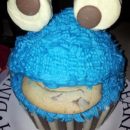 Homemade Cookie Monster Giant Cupcake Birthday Cake