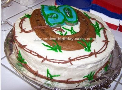 Homemade Country Horseshoe Birthday Cake
