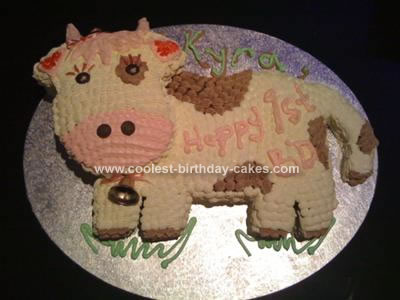 Homemade Cow 1st Birthday Cake