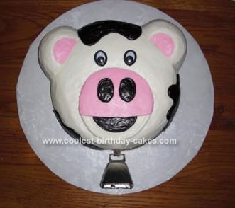Homemade Cow Birthday Cake