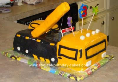 Homemade Crane Truck Birthday Cake Design