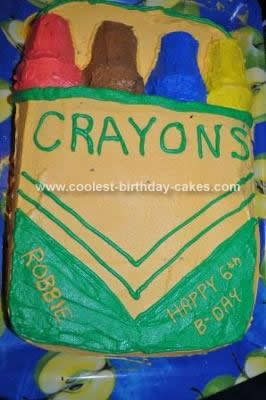 Homemade Crayon Box Birthday Cake