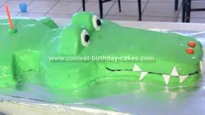 Homemade Crocodile / Alligator Birthday Cake