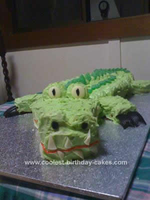 Homemade Crocodile Birthday Cake