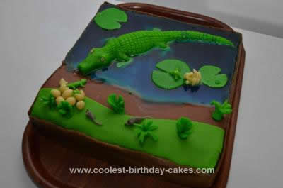 Homemade Crocodile Birthday Cake