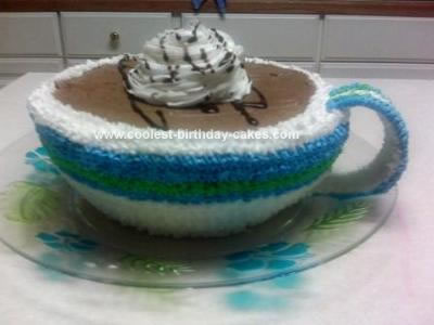 Homemade Cup of Coffee Birthday Cake