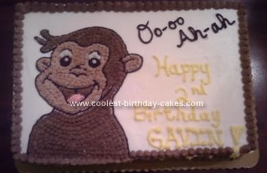 Homemade Curious George Birthday Cake