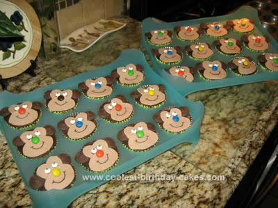 Homemade Cute Monkey Cupcakes
