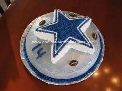 Homemade Dallas Cowboys Star Football Cake