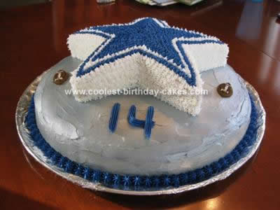 Homemade Dallas Cowboys Star Football Cake