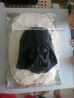 Homemade Darth Vader Mask Cake