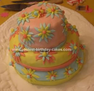 Homemade Daisy Flower Birthday Cake