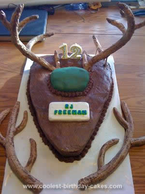 Homemade Deer Antler Birthday Cake