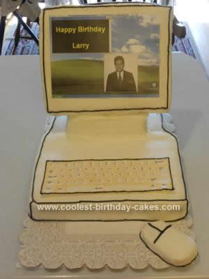 Homemade Desktop Computer Birthday Cake