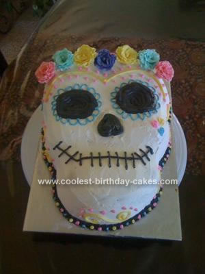 Homemade Dia De Los Muertos Birthday Cake