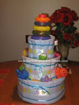 Homemade Diaper Cake 68 with Receiving Blankets