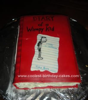 Homemade Diary of a Wimpy Kid Book Cake