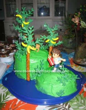 Homemade Diego Jungle Birthday Cake
