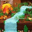 Homemade Dinosaur Land Birthday Cake