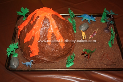 Homemade Dinosaur Land Volcano Cake