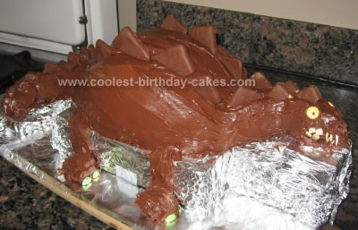 Homemade Dinosaur Stegosaurus Cake
