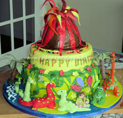 Coolest Dinosaur Volcano Cake
