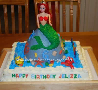 Homemade Disney Ariel Cake