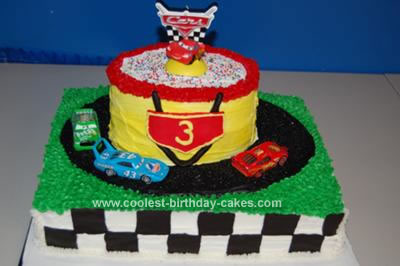 Homemade Disney CARS Race Track Cake 26