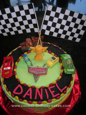 Homemade Disney Cars Racetrack Cake