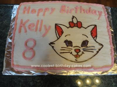 Homemade Disney Marie Cat Birthday Cake