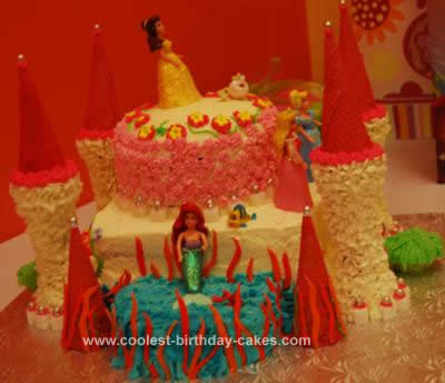 Homemade Disney Princess Castle Cake