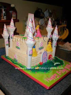 Homemade Disney Princess Castle Cake