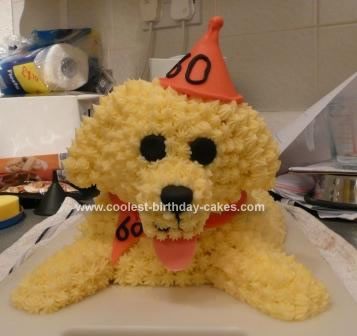 Homemade Bichon Frise Dog Birthday Cake