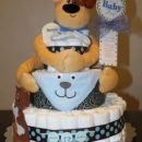 Homemade Doggie Themed Diaper Cake