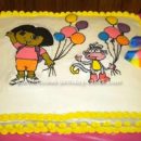 Homemade Dora and Boots Birthday Cake