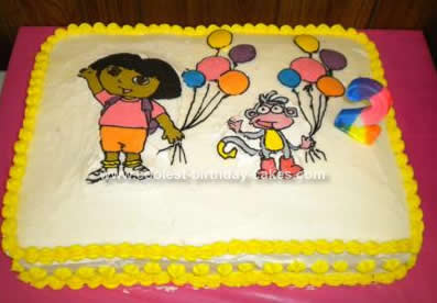 Homemade Dora and Boots Birthday Cake