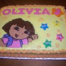 Homemade Dora Birthday Cake Design