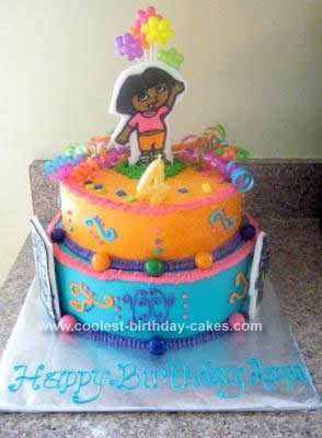 Homemade Dora Birthday Cake Idea
