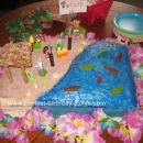 Homemade Dora Luau Beach Birthday Cake