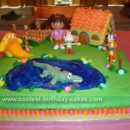 Homemade Dora Scene Birthday Cake
