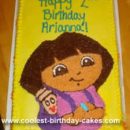 Homemade  Dora the Explorer Birthday Cake