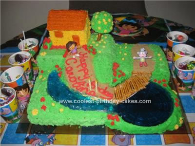 Homemade Dora The Explorer Cake