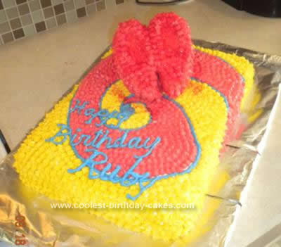 Homemade Dorothy from Wizard of Oz Red Slipper Birthday Cake