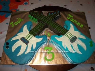 Homemade Double Guitar Birthday Cake