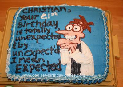 Coolest Dr Doofenschmirtz (of Phineas and Ferb) Cake